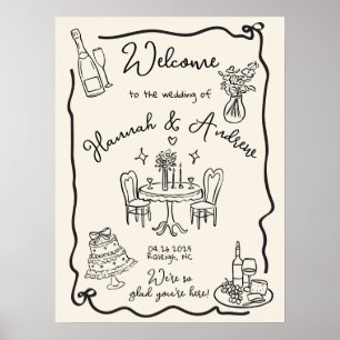 Hannahs Welcome Wedding Wavy-Frame-Bug Poster