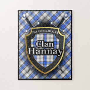 Hannay Clan Tartan Schwerter und Schild Puzzle