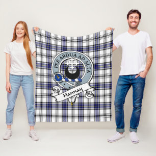 Hannay Gray Clan Abzeichen Tartan Kariert Fleecedecke