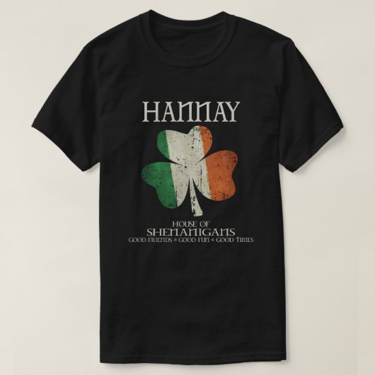 Hannay Nachname Familie Irland T-Shirt (Design vorne)