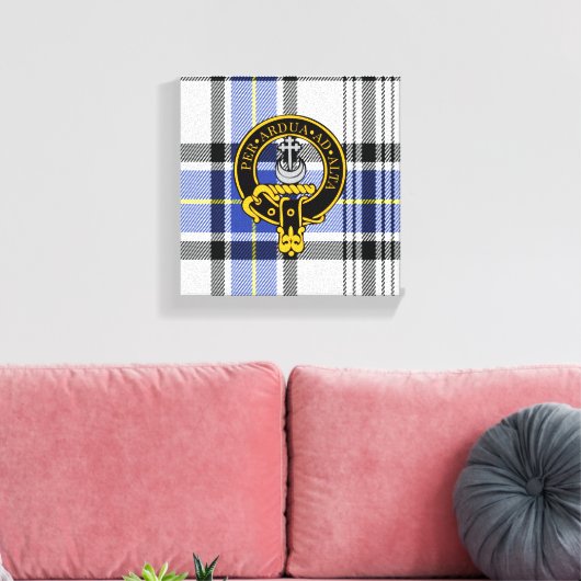 Hannay Scottish Wappen und Tartan Canvas print Leinwanddruck (Insitu (Wohnzimmer))