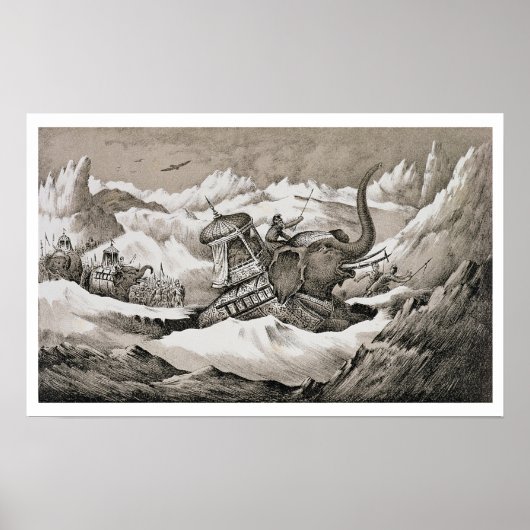 Hannibal (247-c.183 BC) and his war elephants cros Poster (Vorne)