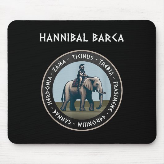 Hannibal Barca 2. Punic War Battles Carthage Mousepad (Vorne)