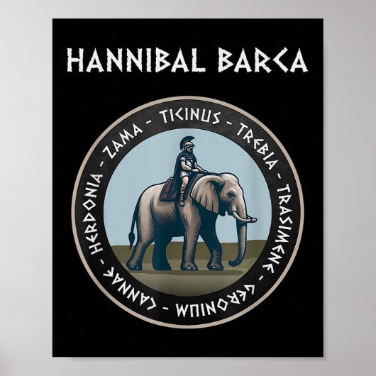 Hannibal Barca 2. Punic War Battles Carthage Poster (Vorne)