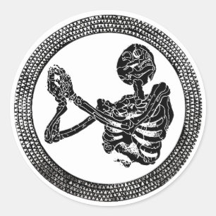 Hannibal Kirchen-Boden-Skelett-Aufkleber Runder Aufkleber