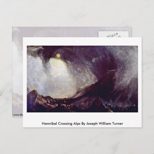 Hannibal überquert Alpen von Joseph William Turner Postkarte (Vorne/Hinten)