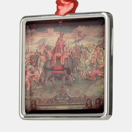 Hannibal, welches die Alpen überquert Silbernes Ornament (Links)
