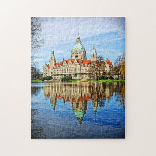 Hannover, Deutschland - Rathaus Reflektionen Puzzl Puzzle