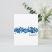 Hannover Deutschland Skyline Blue Feiertagspostkarte (Stehend Vorderseite)