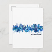 Hannover Deutschland Skyline Blue Feiertagspostkarte (Vorne/Hinten)
