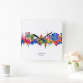 Hannover Deutschland Skyline Quadratische Wanduhr (Zuhause)