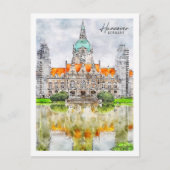 Hannover Deutschland Travel Place Watercolor Postkarte (Vorderseite)