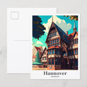 Hannover Deutschland Vintage-Reiseillustration Postkarte
