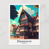 Hannover Deutschland Vintage Travel Illustration Postkarte (Vorderseite)