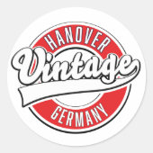 Hannover Deutschland Vintages Logo. Runder Aufkleber (Vorderseite)