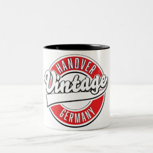 Hannover Deutschland Vintages Logo. Zweifarbige Tasse