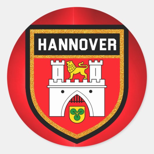 Hannover Flag Runder Aufkleber (Vorderseite)