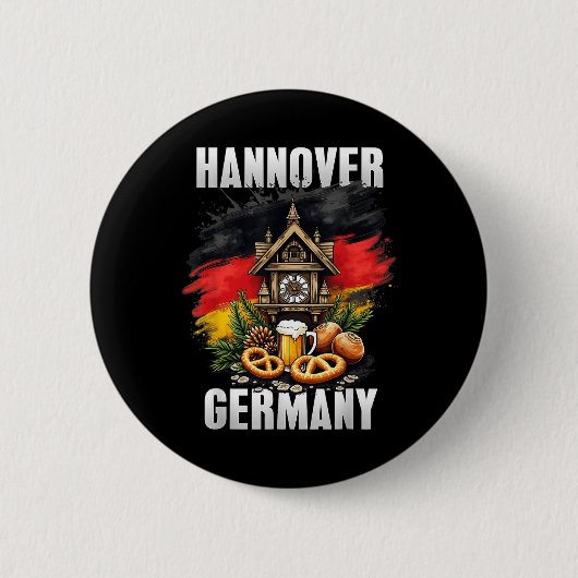 Hannover Germany Souvenir German Flag Travel Button (Vorderseite)