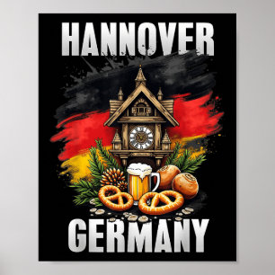 Hannover Germany Souvenir German Flag Travel Poster