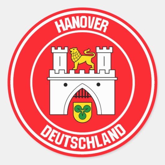 Hannover RundEmblem Runder Aufkleber (Vorderseite)