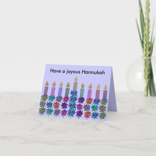 Hannukah Blume Menorah Karten (Vorderseite)