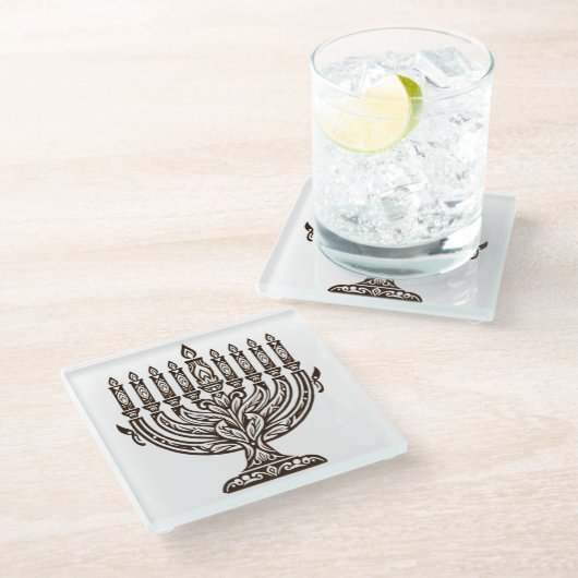 Hannukah Celebration Glasuntersetzer (Schrägansicht)