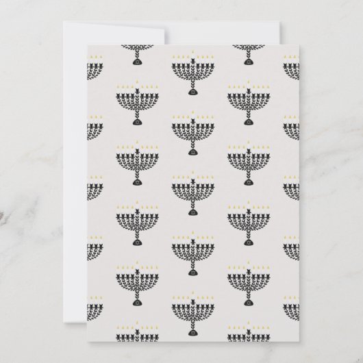 HANNUKAH Celebration Party Menorah Einladung (Rückseite)