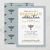HANNUKAH Celebration Party Menorah Einladung (Vorne/Hinten)