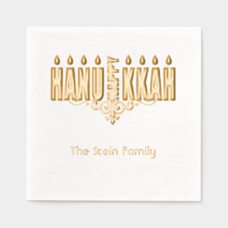 Hannukah Foil Stamps Napkins Servietten Mit Folie