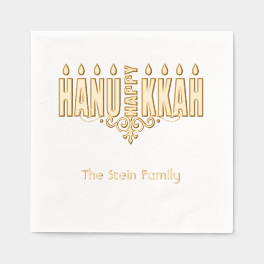 Hannukah Foil Stamps Napkins Servietten Mit Folie (Vorderseite)