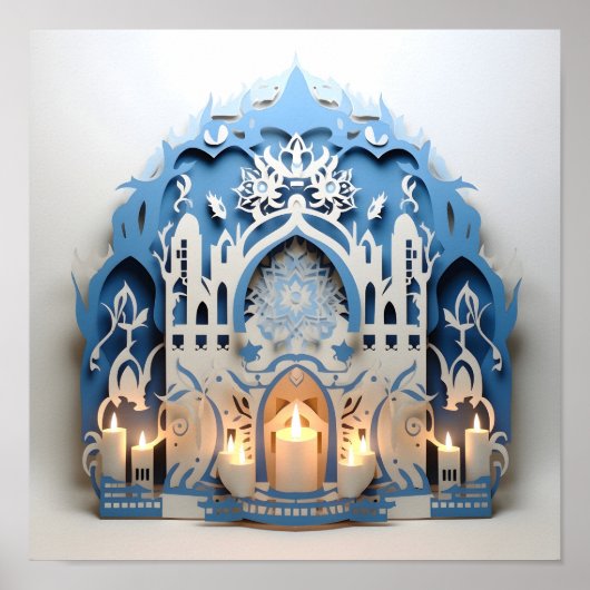 Hannukah Holiday Papierausschnitt Poster (Vorne)