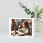 Hannukah Lights, Postkarte (Stehend Vorderseite)