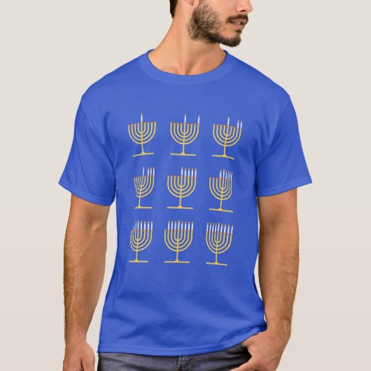Hannukah Matching Menorah Festival of Lights Chanu T-Shirt (Vorderseite)