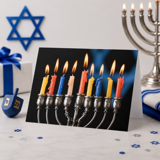 Hannukah Menorah Holiday Card Feiertagskarte
