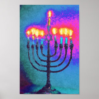 Hannukah menorah Judaika Poster