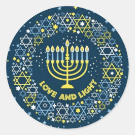 Hannukah Menorah Runder Aufkleber