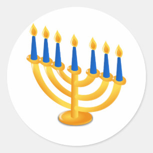 Hannukah Menorah Runder Aufkleber