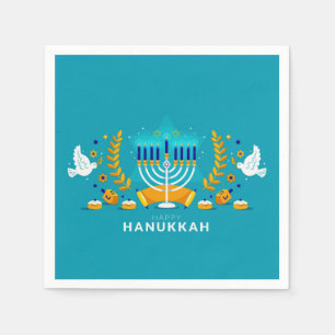 Hannukah menorah serviette