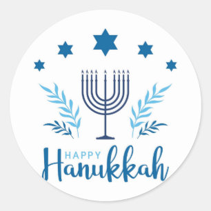 Hannukah Menorah Star Runder Aufkleber
