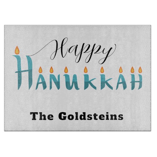 Hannukah Menorah Tropfen Board Candle Tischset Schneidebrett (Vorderseite)
