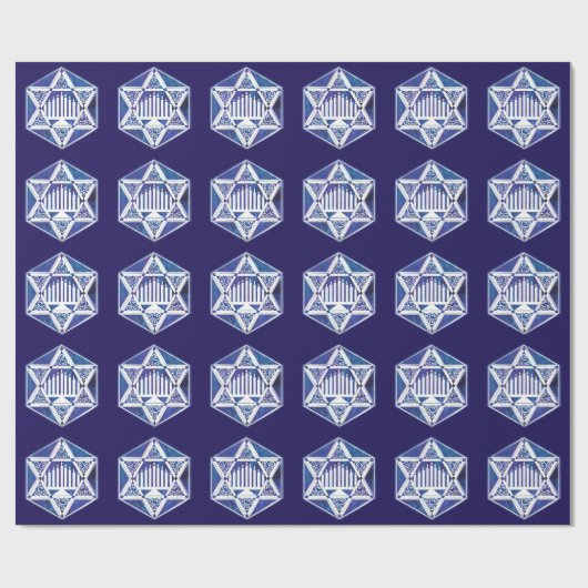 Hannukah Menorah und Star Geschenkpapier (Flach)
