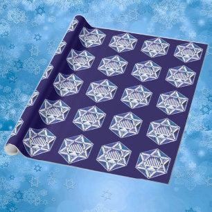 Hannukah Menorah und Star Geschenkpapier