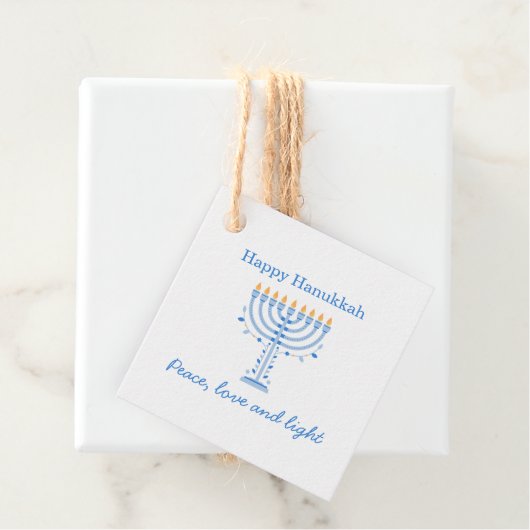 Hannukah party favor tag - Happy Hanukkah Geschenkanhänger (Beispiel)