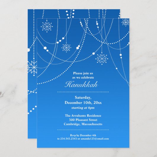 Hannukah Party-flache Einladung (Vorne/Hinten)