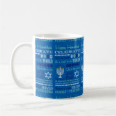 Hannukah Typografie Collage Art Kaffeetasse (Links)
