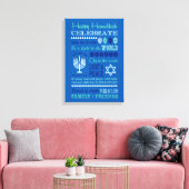 Hannukah Typografie Collage Art Leinwanddruck (Insitu (Wohnzimmer))