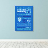 Hannukah Typografie Collage Art Leinwanddruck (Insitu (Holzboden))