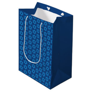 Hannukah White Star von David Gift Bag Mittlere Geschenktüte