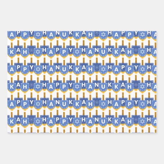 Hannukah Wrapping Paper Sheets Geschenkpapier Set (Vorderseite 2)