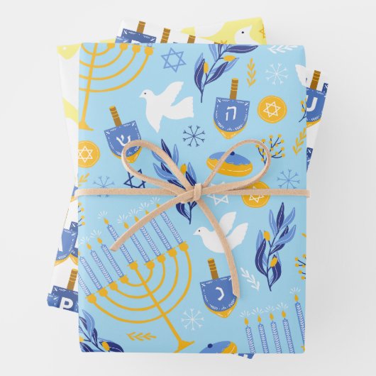Hannukah Wrapping Paper Sheets Geschenkpapier Set (Beispiel)